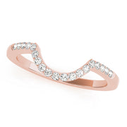 Single Row Curved Half Eternity Ring in Gold & Platinum