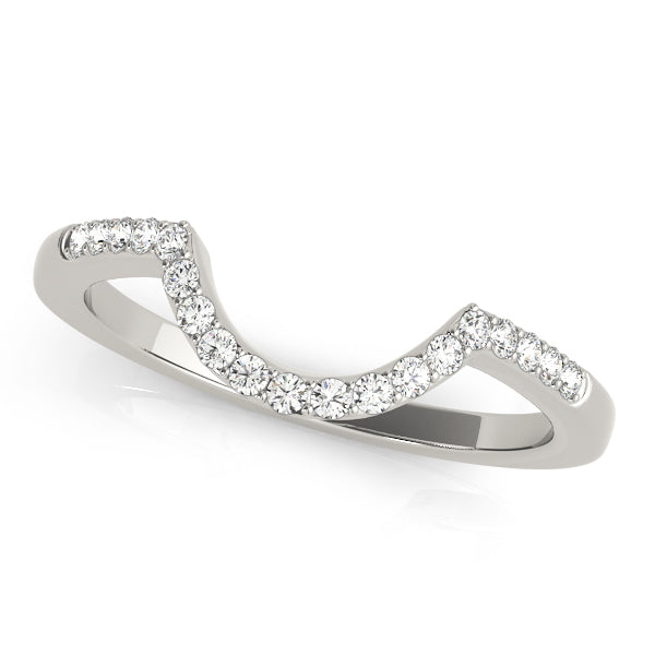Single Row Curved Half Eternity Ring in Gold & Platinum