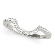 Single Row Curved Half Eternity Ring in Gold & Platinum
