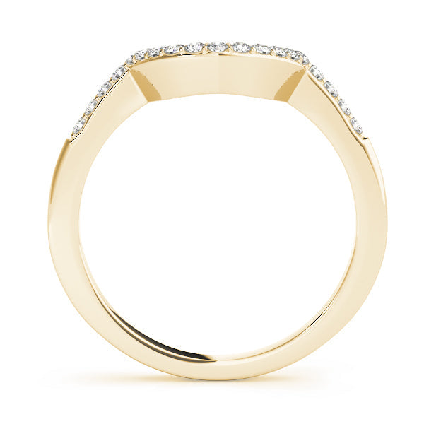 Single Row Curved Half Eternity Ring in Gold & Platinum