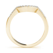 Single Row Curved Half Eternity Ring in Gold & Platinum