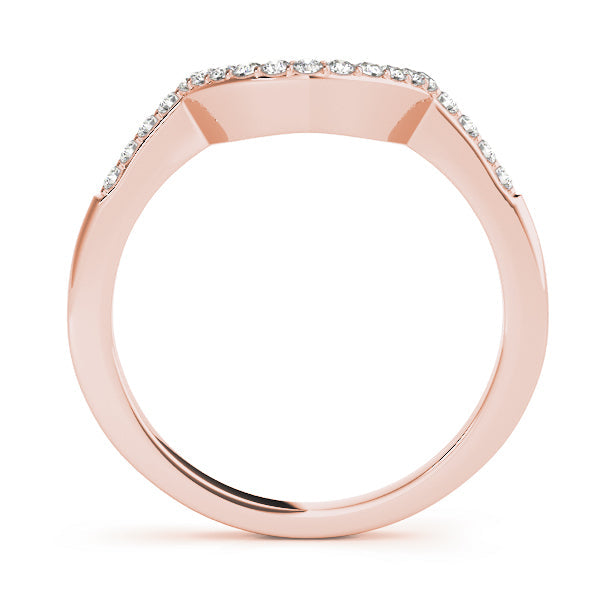 Single Row Curved Half Eternity Ring in Gold & Platinum