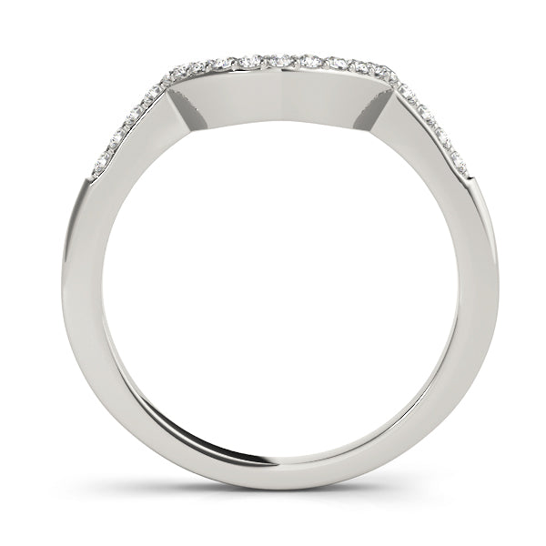 Single Row Curved Half Eternity Ring in Gold & Platinum