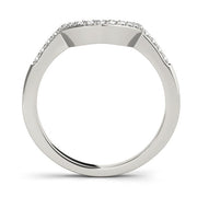 Single Row Curved Half Eternity Ring in Gold & Platinum