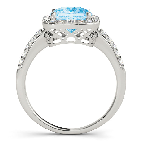 Shared Prong Curved Half Eternity Ring in Gold & Platinum