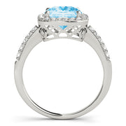 Shared Prong Curved Half Eternity Ring in Gold & Platinum