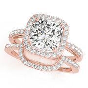 Shared Prong Curved Half Eternity Ring in Gold & Platinum