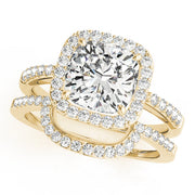 Shared Prong Curved Half Eternity Ring in Gold & Platinum