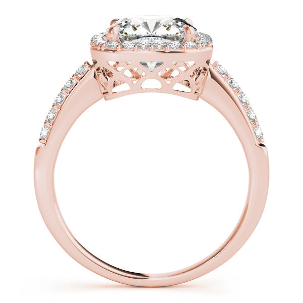 Shared Prong Curved Half Eternity Ring in Gold & Platinum