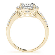 Shared Prong Curved Half Eternity Ring in Gold & Platinum