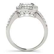 Shared Prong Curved Half Eternity Ring in Gold & Platinum