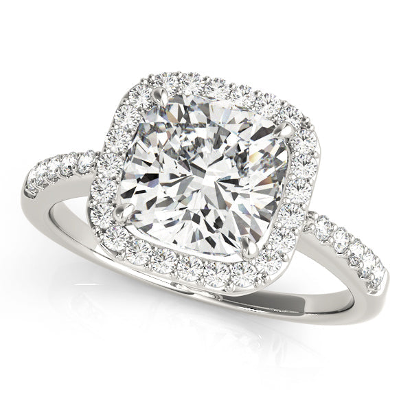 Shared Prong Curved Half Eternity Ring in Gold & Platinum