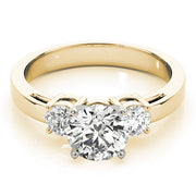 Timeless Three-Stone Round Diamond Engagement Ring in 10K/14K gold and platinum with certified lab-grown or natural diamonds