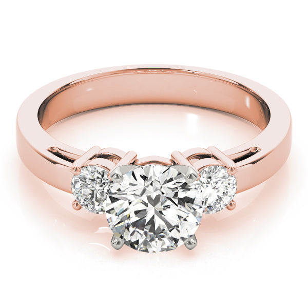 Timeless Three-Stone Round Diamond Engagement Ring in 10K/14K gold and platinum with certified lab-grown or natural diamonds