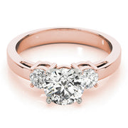 Timeless Three-Stone Round Diamond Engagement Ring in 10K/14K gold and platinum with certified lab-grown or natural diamonds