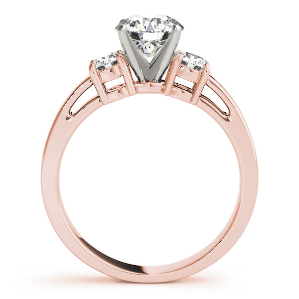 Timeless Three-Stone Round Diamond Engagement Ring in 10K/14K gold and platinum with certified lab-grown or natural diamonds