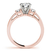 Timeless Three-Stone Round Diamond Engagement Ring in 10K/14K gold and platinum with certified lab-grown or natural diamonds