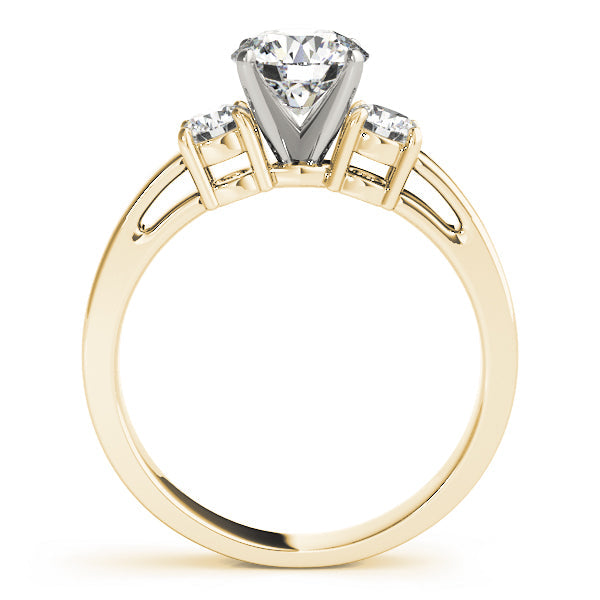 Timeless Three-Stone Round Diamond Engagement Ring in 10K/14K gold and platinum with certified lab-grown or natural diamonds