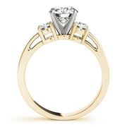Timeless Three-Stone Round Diamond Engagement Ring in 10K/14K gold and platinum with certified lab-grown or natural diamonds