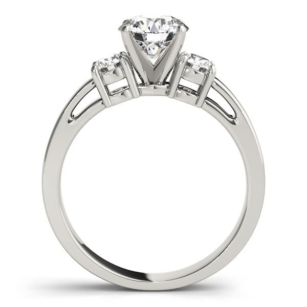 Timeless Three-Stone Round Diamond Engagement Ring in 10K/14K gold and platinum with certified lab-grown or natural diamonds