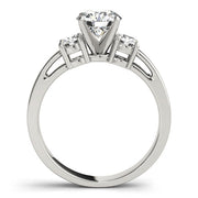 Timeless Three-Stone Round Diamond Engagement Ring in 10K/14K gold and platinum with certified lab-grown or natural diamonds