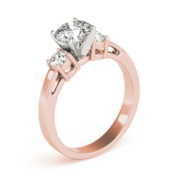 Timeless Three-Stone Round Diamond Engagement Ring in 10K/14K gold and platinum with certified lab-grown or natural diamonds