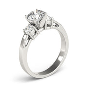 Timeless Three-Stone Round Diamond Engagement Ring in 10K/14K gold and platinum with certified lab-grown or natural diamonds