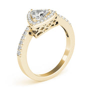 Elegant Halo Trillion Diamond Engagement Ring in 10K/14K gold and platinum with certified lab-grown or natural diamonds
