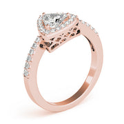 Elegant Halo Trillion Diamond Engagement Ring in 10K/14K gold and platinum with certified lab-grown or natural diamonds