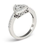 Elegant Halo Trillion Diamond Engagement Ring in 10K/14K gold and platinum with certified lab-grown or natural diamonds