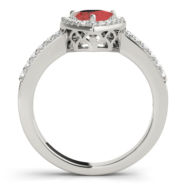 Elegant Halo Trillion Diamond Engagement Ring in 10K/14K gold and platinum with certified lab-grown or natural diamonds