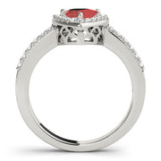 Elegant Halo Trillion Diamond Engagement Ring in 10K/14K gold and platinum with certified lab-grown or natural diamonds