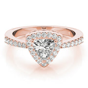 Elegant Halo Trillion Diamond Engagement Ring in 10K/14K gold and platinum with certified lab-grown or natural diamonds
