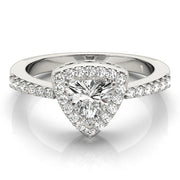 Elegant Halo Trillion Diamond Engagement Ring in 10K/14K gold and platinum with certified lab-grown or natural diamonds