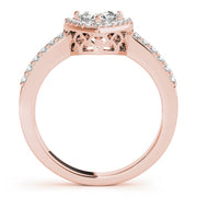 Elegant Halo Trillion Diamond Engagement Ring in 10K/14K gold and platinum with certified lab-grown or natural diamonds