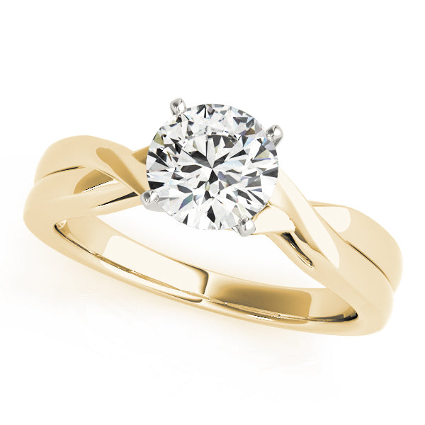 Vintage-Inspired Solitaire Round Diamond Engagement Ring in 10K/14K gold and platinum with certified lab-grown or natural diamonds
