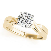 Vintage-Inspired Solitaire Round Diamond Engagement Ring in 10K/14K gold and platinum with certified lab-grown or natural diamonds