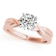 Vintage-Inspired Solitaire Round Diamond Engagement Ring in 10K/14K gold and platinum with certified lab-grown or natural diamonds