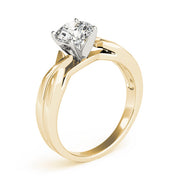 Vintage-Inspired Solitaire Round Diamond Engagement Ring in 10K/14K gold and platinum with certified lab-grown or natural diamonds