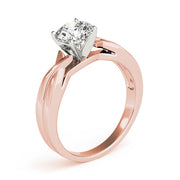 Vintage-Inspired Solitaire Round Diamond Engagement Ring in 10K/14K gold and platinum with certified lab-grown or natural diamonds
