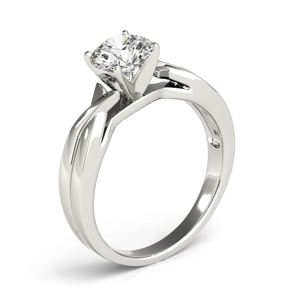 Vintage-Inspired Solitaire Round Diamond Engagement Ring in 10K/14K gold and platinum with certified lab-grown or natural diamonds