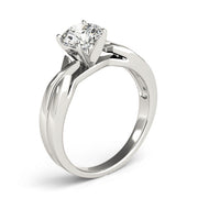 Vintage-Inspired Solitaire Round Diamond Engagement Ring in 10K/14K gold and platinum with certified lab-grown or natural diamonds