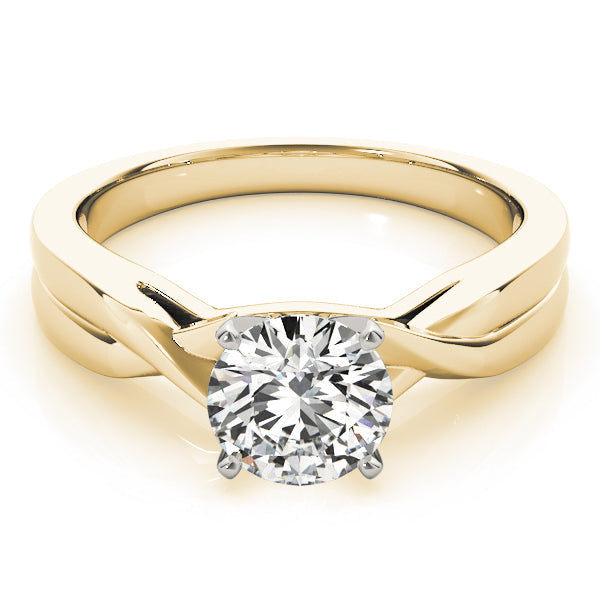 Vintage-Inspired Solitaire Round Diamond Engagement Ring in 10K/14K gold and platinum with certified lab-grown or natural diamonds