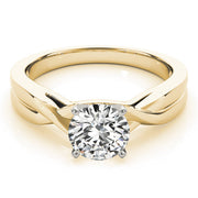 Vintage-Inspired Solitaire Round Diamond Engagement Ring in 10K/14K gold and platinum with certified lab-grown or natural diamonds
