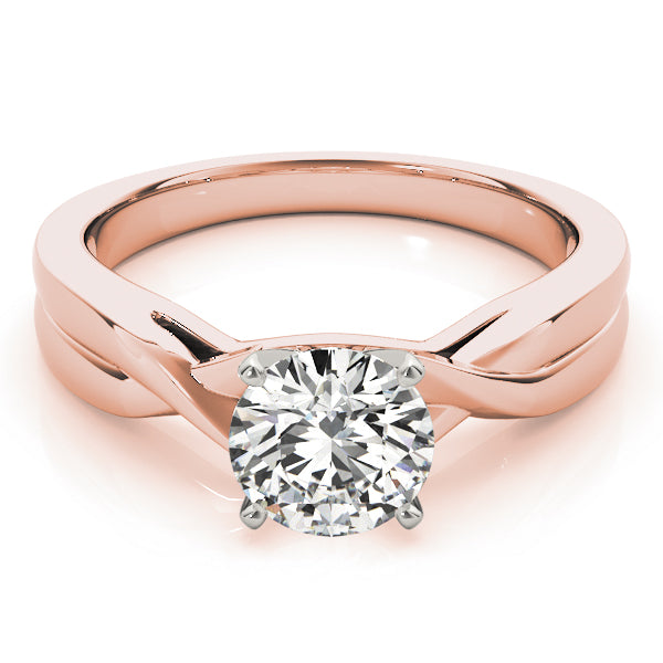 Vintage-Inspired Solitaire Round Diamond Engagement Ring in 10K/14K gold and platinum with certified lab-grown or natural diamonds