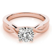 Vintage-Inspired Solitaire Round Diamond Engagement Ring in 10K/14K gold and platinum with certified lab-grown or natural diamonds