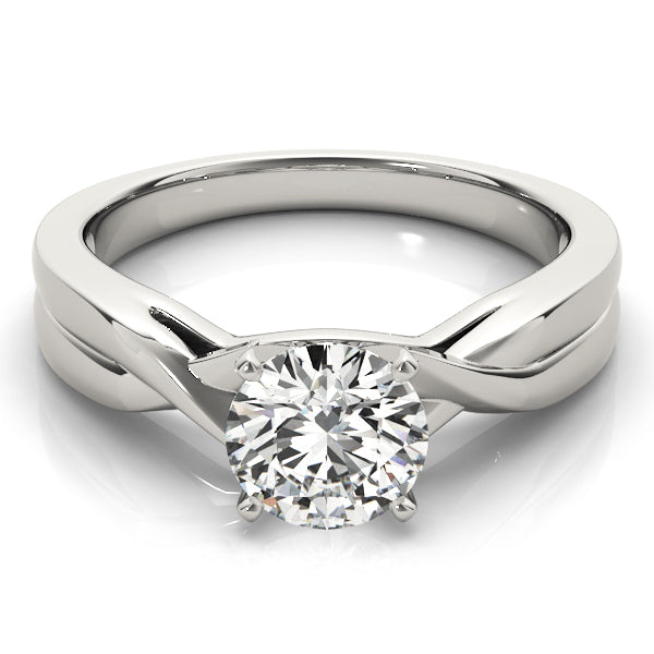 Vintage-Inspired Solitaire Round Diamond Engagement Ring in 10K/14K gold and platinum with certified lab-grown or natural diamonds