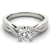 Vintage-Inspired Solitaire Round Diamond Engagement Ring in 10K/14K gold and platinum with certified lab-grown or natural diamonds