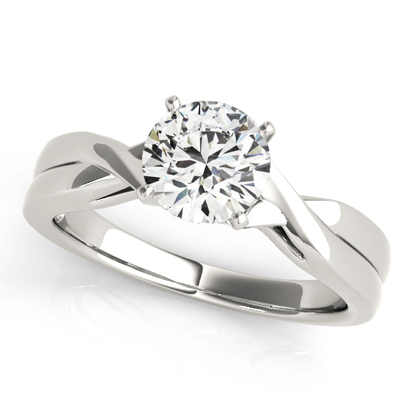 Vintage-Inspired Solitaire Round Diamond Engagement Ring in 10K/14K gold and platinum with certified lab-grown or natural diamonds