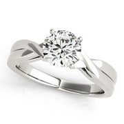 Vintage-Inspired Solitaire Round Diamond Engagement Ring in 10K/14K gold and platinum with certified lab-grown or natural diamonds